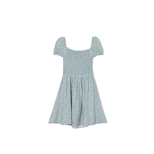 Cropp - Mini z bufiastymi rękawami - zielony Cropp XL Cropp