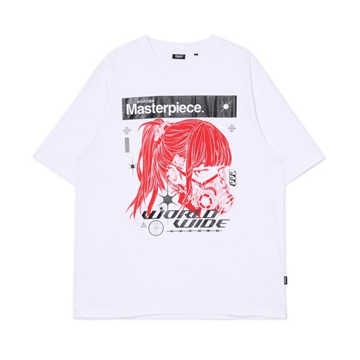 Cropp - Koszulka comfort z nadrukiem anime - biały Cropp L Cropp