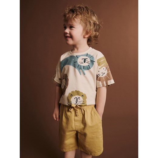 Reserved - Bawełniane bermudy - kremowy Reserved 92 (1 Reserved