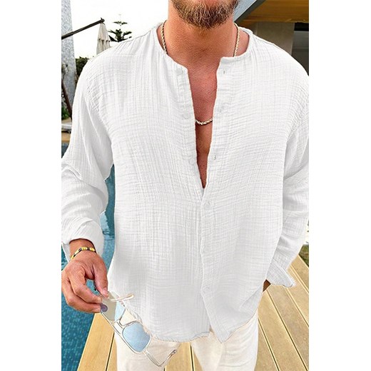Koszula TROMELDO WHITE ze sklepu Ivet Shop w kategorii Koszule męskie - zdjęcie 173015105
