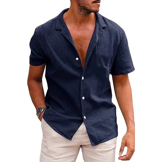 Koszula FOMELDO NAVY ze sklepu Ivet Shop w kategorii Koszule męskie - zdjęcie 173015109