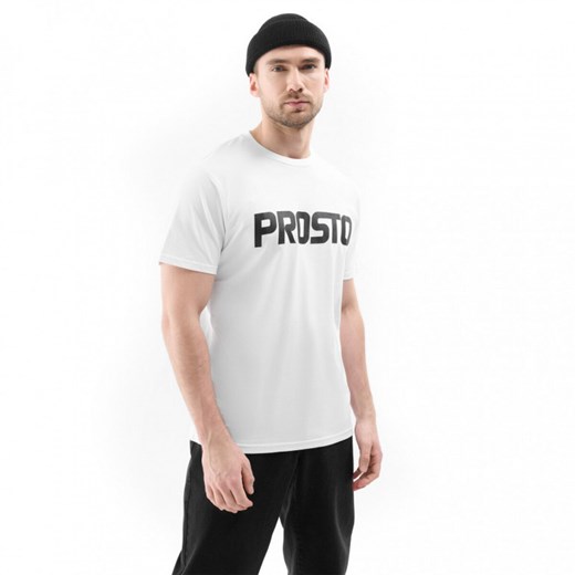 Męski t-shirt z nadrukiem Prosto Biglog - biały L Sportstylestory.com