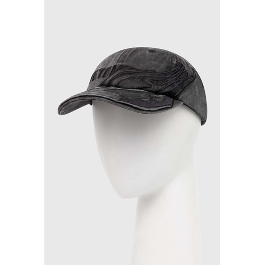 VETEMENTS czapka z daszkiem bawełniana Flame Logo Cap kolor czarny z aplikacją Vetements One Size PRM