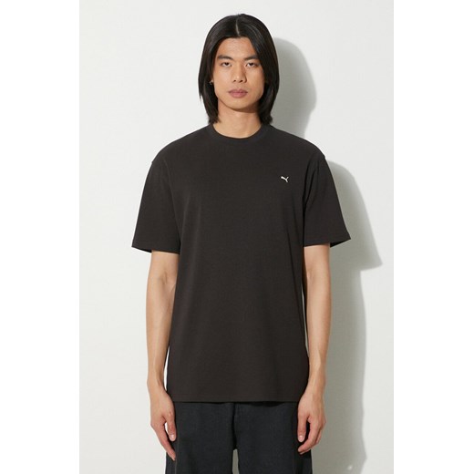 Puma t-shirt bawełniany  MMQ męski kolor czarny gładki 624009 ze sklepu PRM w kategorii T-shirty męskie - zdjęcie 173015595