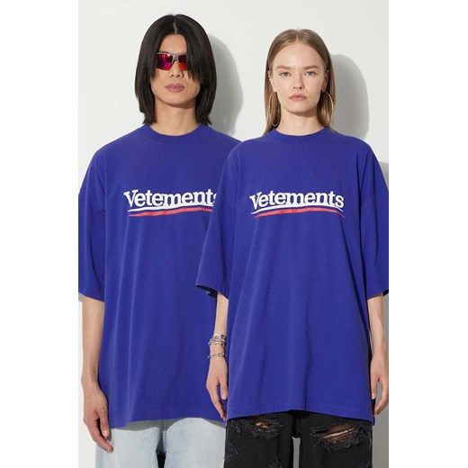 VETEMENTS t-shirt bawełniany Campaign Logo T-Shirt kolor niebieski z nadrukiem Vetements L PRM