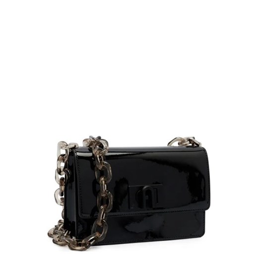 Furla kopertówka elegancka matowa czarna na ramię ze skóry ekologicznej