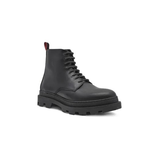 HUGO Skórzane trapery Graham_Halb_ltzp ze sklepu Gomez Fashion Store w kategorii Buty zimowe męskie - zdjęcie 173018317