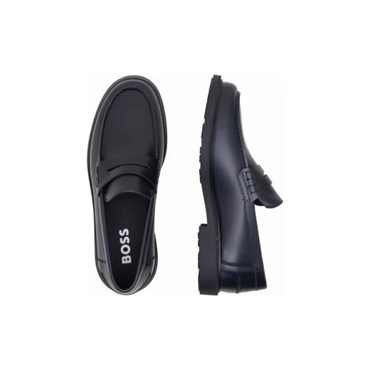 BOSS BLACK Skórzane loafersy joray_Mocc 40 okazyjna cena Gomez Fashion Store
