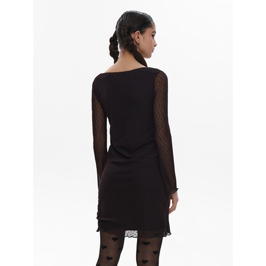 Cropp - Wzorzysta sukienka mini - czarny Cropp XS Cropp okazja