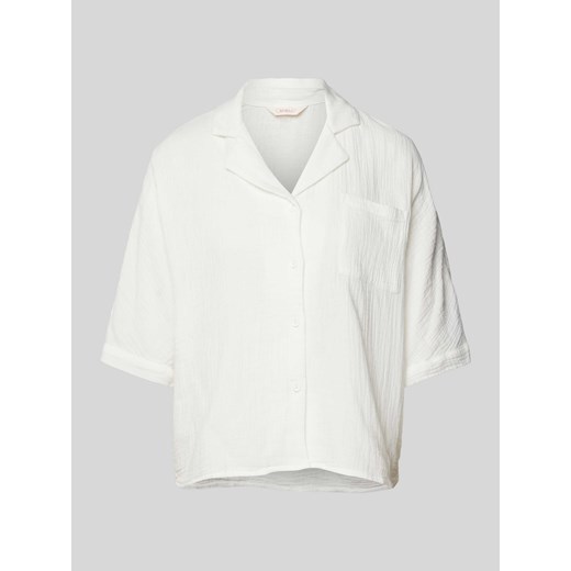 Bluzka koszulowa krótka z fakturowanym wzorem model ‘LTHYRA’ ze sklepu Peek&Cloppenburg  w kategorii Koszule damskie - zdjęcie 173021615