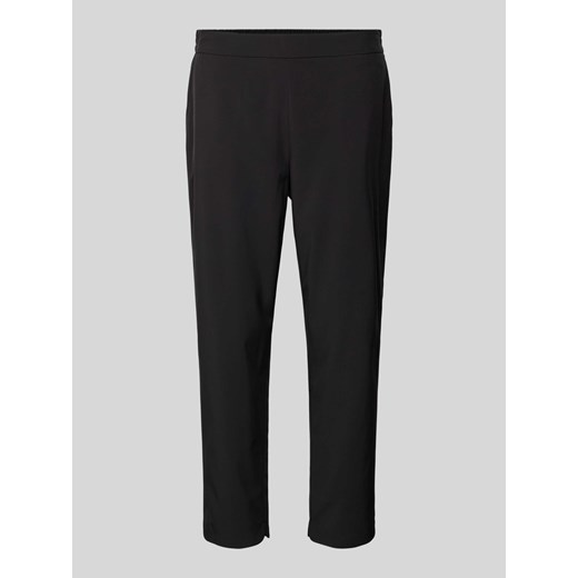 Spodnie w jednolitym kolorze z elastycznym pasem model ‘Charlie’ ze sklepu Peek&Cloppenburg  w kategorii Spodnie damskie - zdjęcie 173021699
