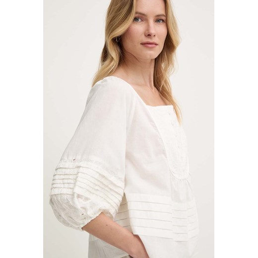 Answear Lab bluzka bawełniana damska kolor biały gładka ze sklepu ANSWEAR.com w kategorii Bluzki damskie - zdjęcie 173023247