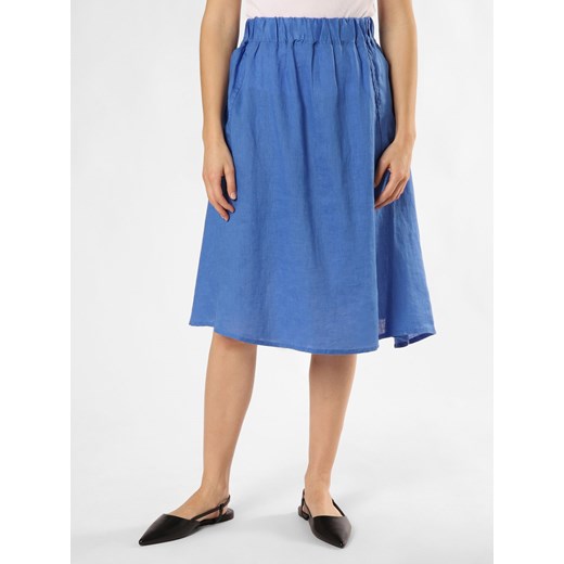 Marie Lund Lniana spódnica damska Kobiety len niebieski jednolity ze sklepu vangraaf w kategorii Spódnice - zdjęcie 173023477