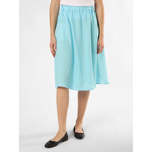 Marie Lund Lniana spódnica damska Kobiety len turkusowy jednolity ze sklepu vangraaf w kategorii Spódnice - zdjęcie 173023478