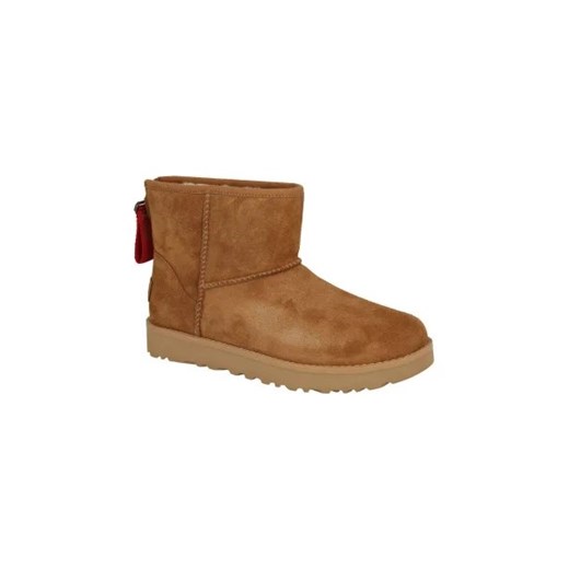 UGG Skórzane śniegowce W CLASSIC MINI LOGO ZIP | z dodatkiem wełny ze sklepu Gomez Fashion Store w kategorii Śniegowce damskie - zdjęcie 173026046