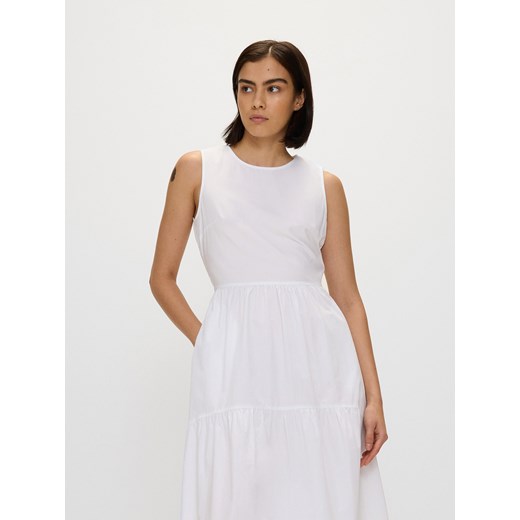 Reserved - Bawełniana sukienka maxi - złamana biel ze sklepu Reserved w kategorii Sukienki - zdjęcie 173027739