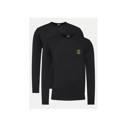 Versace Komplet 2 longsleeve AU10197 Czarny Slim Fit ze sklepu MODIVO w kategorii T-shirty męskie - zdjęcie 173030017