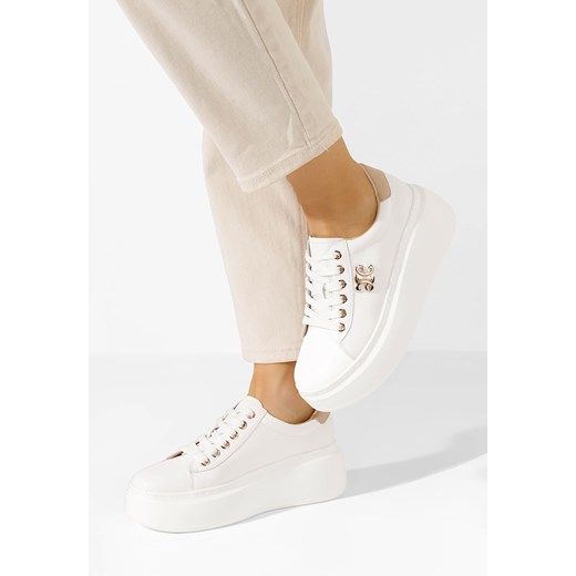 Białe sneakersy na platformie Caliana ze sklepu Zapatos w kategorii Trampki damskie - zdjęcie 173031428