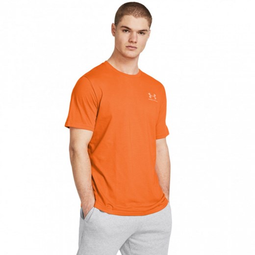 Męski t-shirt z nadrukiem Under Armour UA M Sportstyle LC SS - pomarańczowy ze sklepu Sportstylestory.com w kategorii T-shirty męskie - zdjęcie 173031968