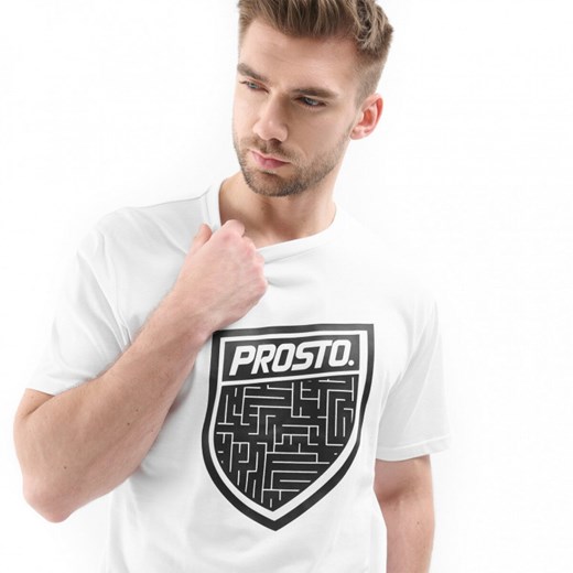 T-shirt męski Prosto. z krótkim rękawem w nadruki na wiosnę 