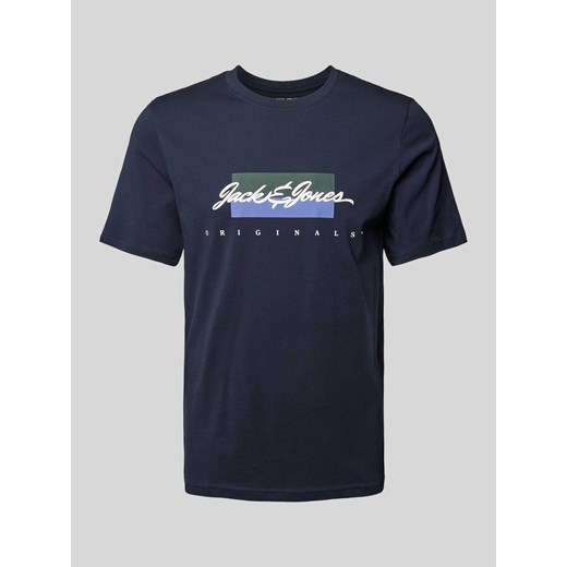 T-shirt z nadrukiem z logo model ‘WAYNE’ ze sklepu Peek&Cloppenburg  w kategorii T-shirty męskie - zdjęcie 173032106
