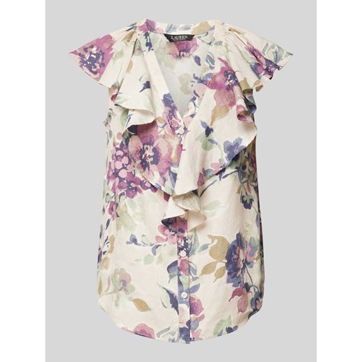 Bluzka lniana z falbanami ze sklepu Peek&Cloppenburg  w kategorii Koszule damskie - zdjęcie 173032246