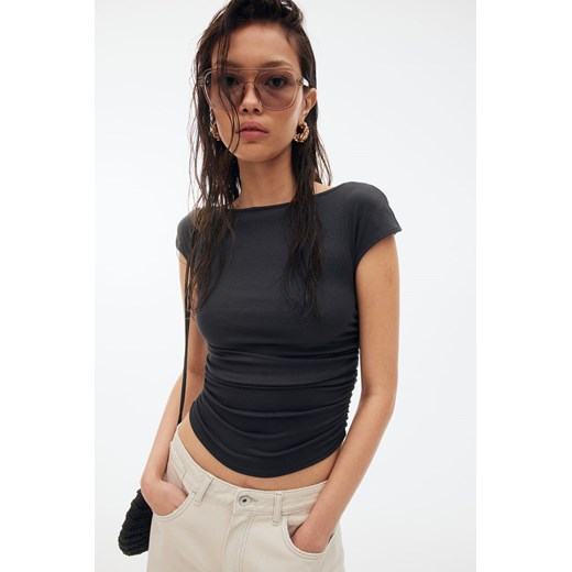 Bluzka damska H & M z krótkim rękawem z okrągłym dekoltem 