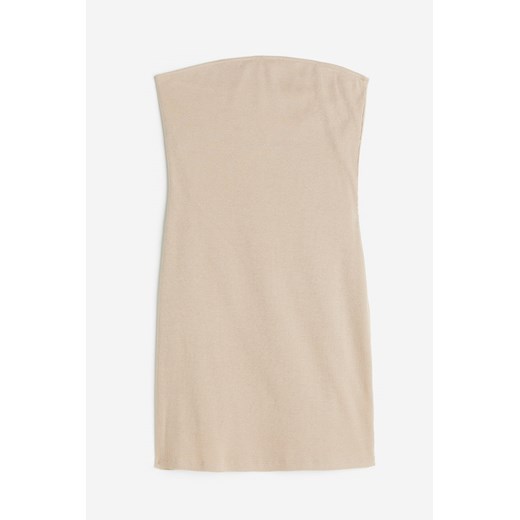 H & M - Sukienka bandeau w prążki - Beżowy ze sklepu H&M w kategorii Sukienki - zdjęcie 173032838