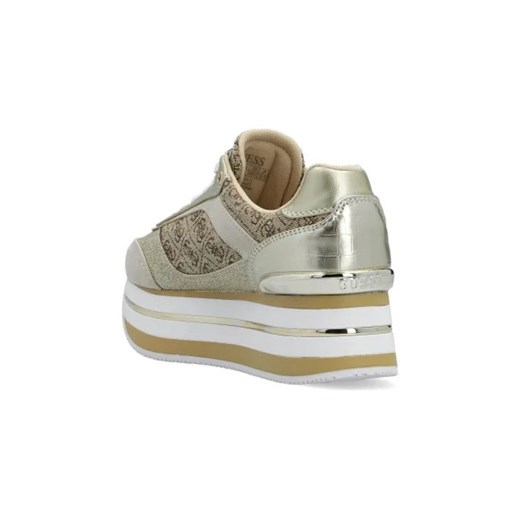 Buty sportowe damskie Guess beżowe sznurowane na wiosnę 