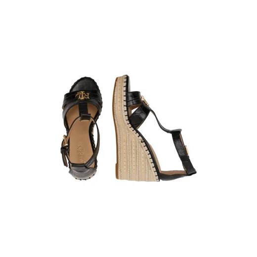 LAUREN RALPH LAUREN Skórzane koturny HALE II-ESPADRILLES-WEDGE 38 promocja Gomez Fashion Store