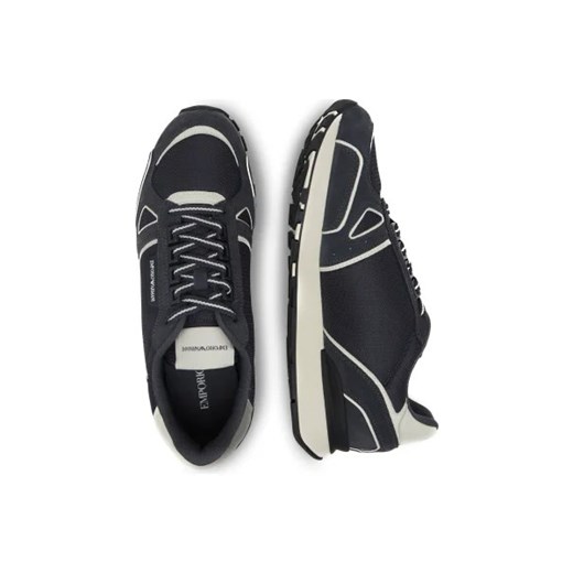 Buty sportowe męskie Emporio Armani z tworzywa sztucznego czarne sznurowane 
