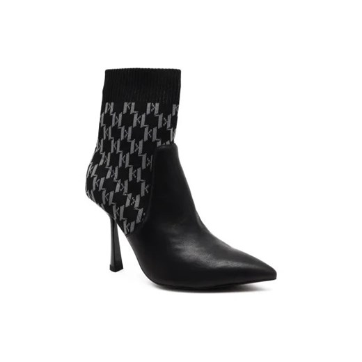 Karl Lagerfeld Botki PANDARA Monogram Knit Ankle | z dodatkiem skóry ze sklepu Gomez Fashion Store w kategorii Botki - zdjęcie 173057887