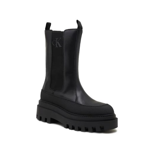 CALVIN KLEIN JEANS Skórzane sztyblety FLATFORM CHELSEA 37 okazja Gomez Fashion Store