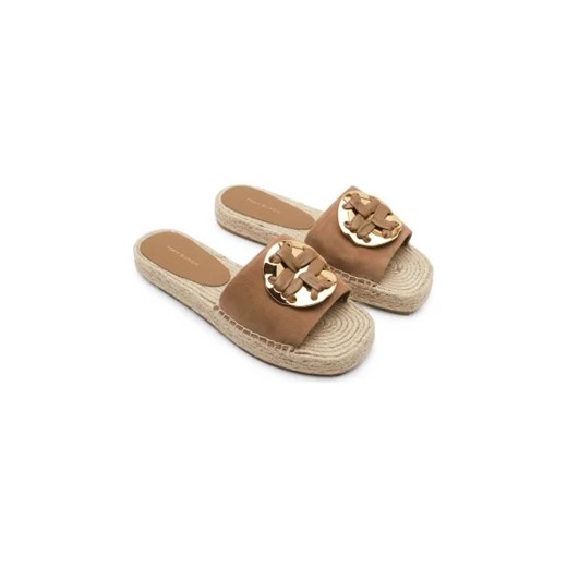TORY BURCH Skórzane klapki WOVEN DOUBLE T ESPADRILLE Tory Burch 41 wyprzedaż Gomez Fashion Store