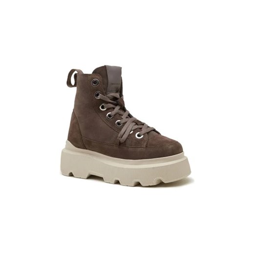 INUIKII Skórzane botki na platformie MATILDA SHEARLING ze sklepu Gomez Fashion Store w kategorii Workery damskie - zdjęcie 173071935