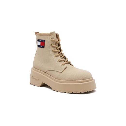 Tommy Jeans Botki na platformie TJW LACE UP FESTIVAL | z dodatkiem skóry ze sklepu Gomez Fashion Store w kategorii Botki - zdjęcie 173076615