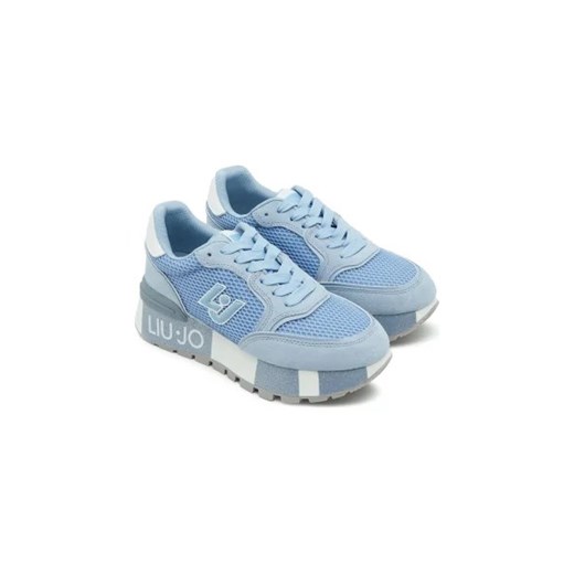 Buty sportowe damskie Liu Jo płaskie niebieskie sznurowane z tworzywa sztucznego 
