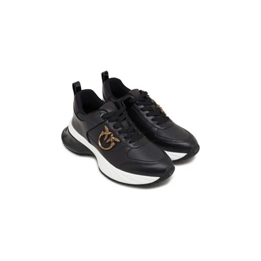 Buty sportowe damskie Pinko czarne na platformie sznurowane 