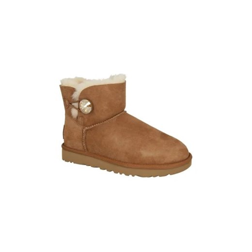UGG Skórzane śniegowce MINI BAILEY BUTTON BLING | z dodatkiem wełny 38 Gomez Fashion Store