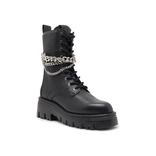 Karl Lagerfeld Skórzane botki KOMBAT KC Hi Lace Chain ze sklepu Gomez Fashion Store w kategorii Workery damskie - zdjęcie 173089897