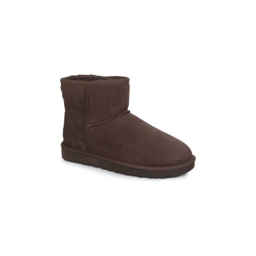 Śniegowce damskie UGG brązowe bez zapięcia na zimę z zamszu casualowe