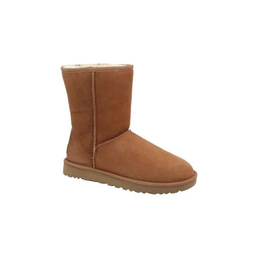 UGG Skórzane śniegowce W Classic Short II | z dodatkiem wełny ze sklepu Gomez Fashion Store w kategorii Śniegowce damskie - zdjęcie 173096529