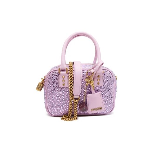 Pinko Skórzana torebka na ramię BOWLING BAG MINI CROSTA FULL S Pinko One Size Gomez Fashion Store okazja