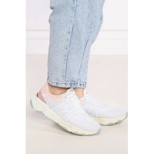 Buty sportowe damskie Premiata na wiosnę sznurowane tkaninowe