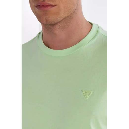 T-shirt męski zielony Guess z krótkim rękawem 