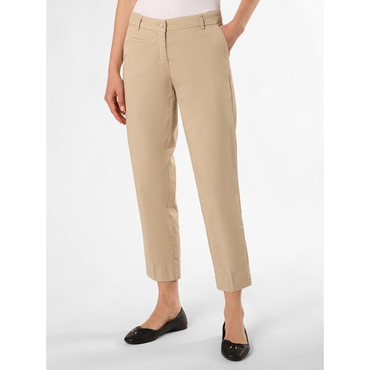 Cambio Spodnie - Stella Kobiety Bawełna beżowy jednolity ze sklepu vangraaf w kategorii Spodnie damskie - zdjęcie 173115975