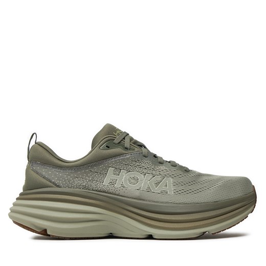 Buty do biegania Hoka Bondi 8 1123202 Khaki ze sklepu eobuwie.pl w kategorii Buty sportowe męskie - zdjęcie 173116095