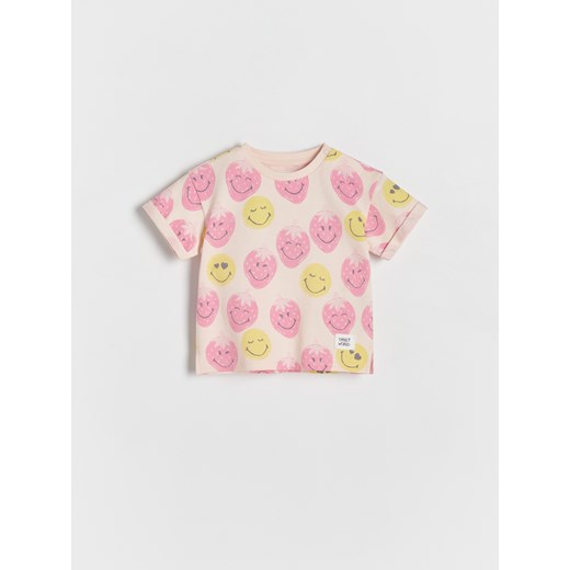 Reserved - Wzorzysty t-shirt SmileyWorld® - wielobarwny ze sklepu Reserved w kategorii Koszulki niemowlęce - zdjęcie 173117089