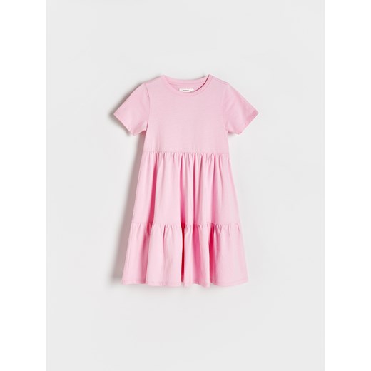 Reserved - Sukienka z bawełny - różowy ze sklepu Reserved w kategorii Sukienki dziewczęce - zdjęcie 173117535