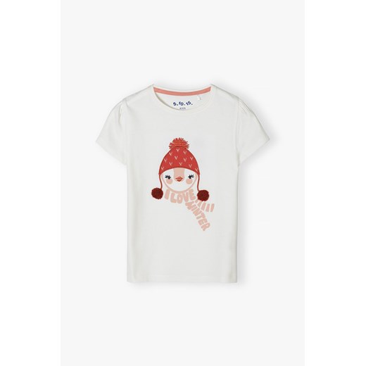 Bawełniana koszulka dla dziewczynki z nadrukiem 5.10.15. 134 5.10.15